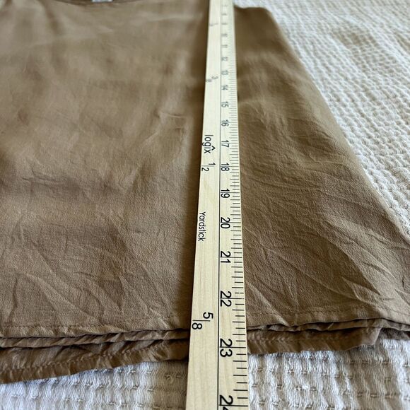 Clio For Nordstrom Tank Top Womens 4 Tan 100% Silk Sleeveless Lined Classic - Picture 6 of 6